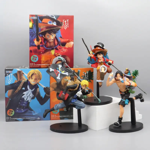 🏴‍☠️ One Piece Actiefiguren – Luffy, Sanji & Ace (ca. 19 cm) - Afbeelding 2