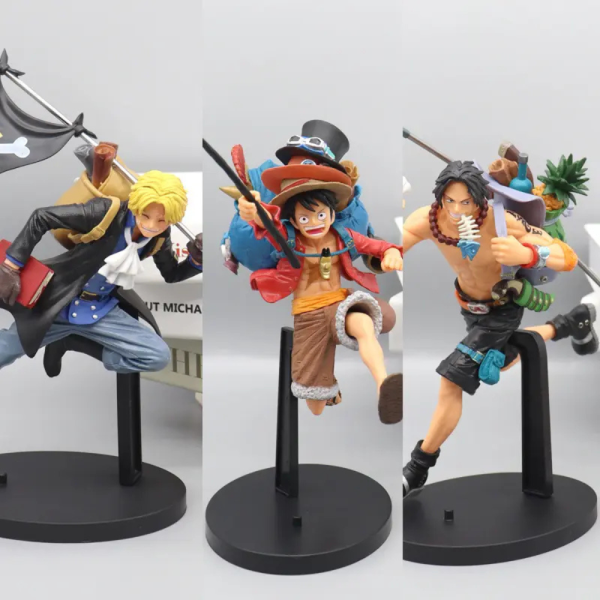 🏴‍☠️ One Piece Actiefiguren – Luffy, Sanji & Ace (ca. 19 cm) - Afbeelding 3