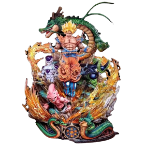 🔥 Dragon Ball Elite Beeld – Super Saiyan Goku vs Frieza, Cell & Buu (19,5 cm)